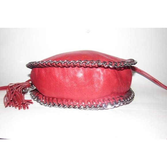 Michael Kors Circular Red Leather Crossbody - Picture 5 of 12